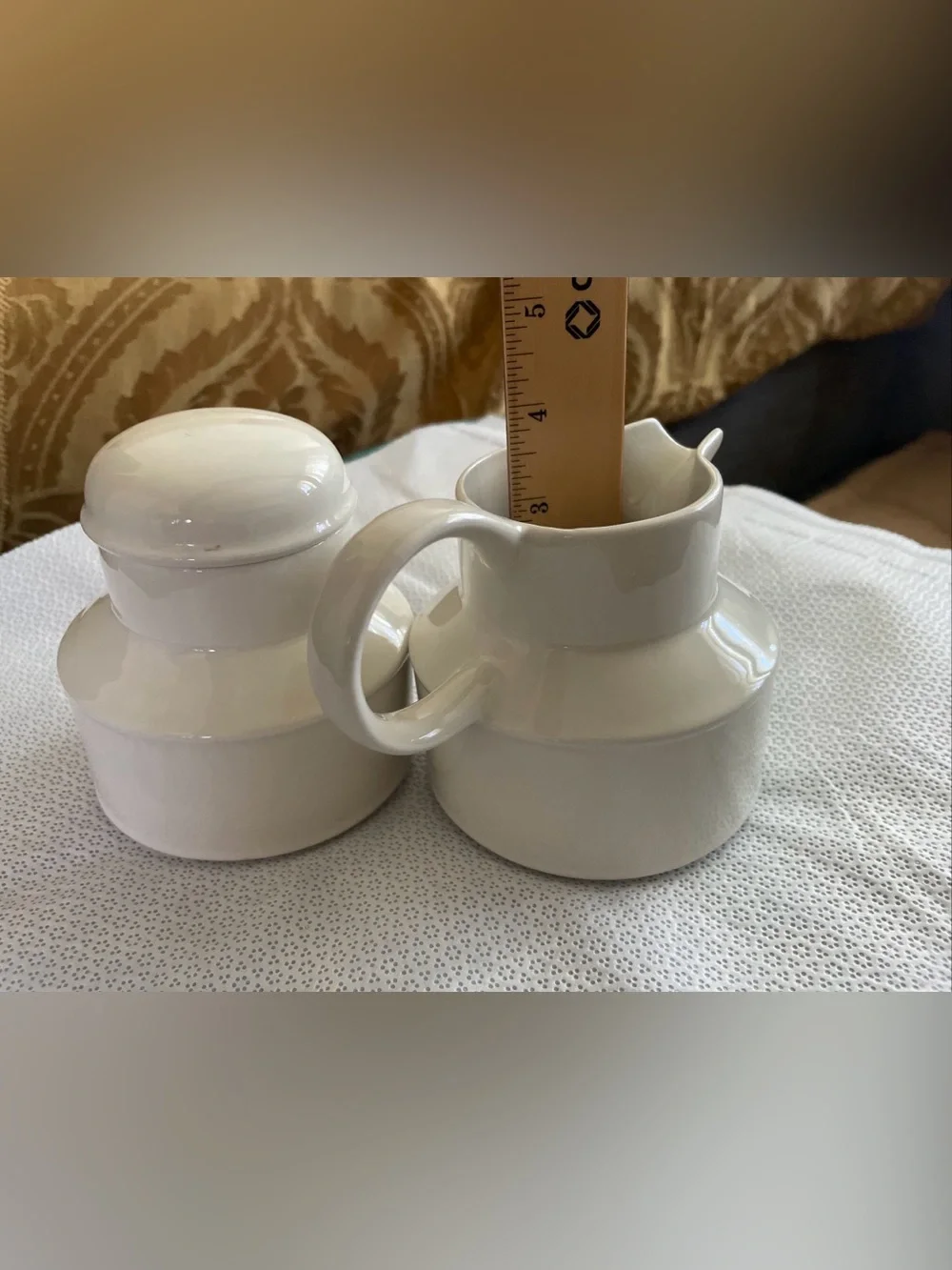 Vintage Midwinter White Ceramic Creamer and Sugar Set Stonehenga Made in England